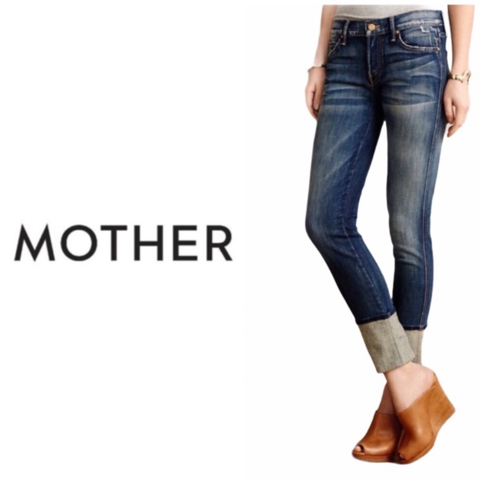 Mother Jeans Ponyboy Cuff Tequila Crop Size 24